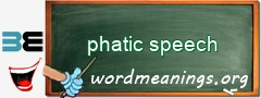 WordMeaning blackboard for phatic speech